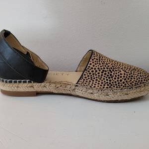 Sole Society, leopard, buckle-strapped mules in size 8